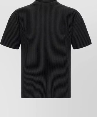 Homme Pliss&eacute; Issey Miyake march series ribbed crew neck top