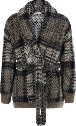 Brunello Cucinelli Multicolor Knitted Shawl Neck Sweater