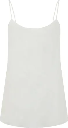 Alberta Ferretti Tops, Dames, Wit, L, Zacht Topje met Dunne Bandjes