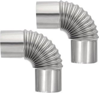 OEM Codo De Tubo De Estufa De Acero Inoxidable - 2 Piezas - 6 Cm De Di&aacute;metro