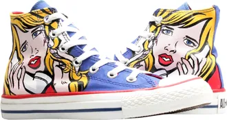 Converse Chuck Taylor All Star Pop Art Print Hi Sneaker in Royal/Yellow