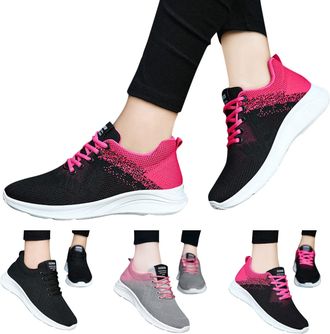 Generic Lightweight Sneakers for Women, Womens Mesh Trainers Breathable Athletic Running Shoes with Soft Sole Stylish Sneakers with Color-Blocking Design Ligh