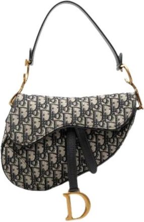 Dior Pre-owned Saddle Bag - Dames - Vintage Schoudertas - Blauw - ONE Size - Leer - Vintage