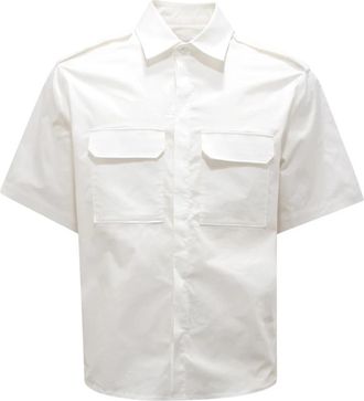 Neil Barrett Militaire Politie Detail Korte Mouw Shirt - Heren - Korte mouwen Overhemden - Wit - L - Overhemden