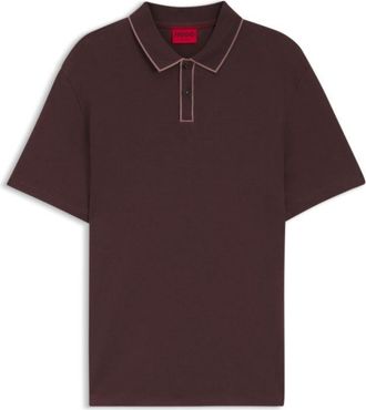 HUGO BOSS Cotton-jersey polo shirt with contrast edges