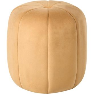 Beliani Pouf rotondo moderno in velluto Glam Soggiorno Camera da letto Senape Selby