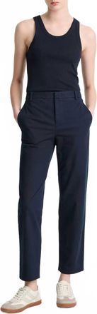 Vince Womens Mid Rise Italian Stretch Cotton Chino Pant In Coastal Blue
