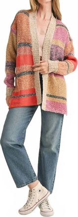 Merci Oversized Colorblock Cardigan In Multicolor