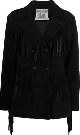 DanCassab Rivera fringed leather jacket - women - Suede/Acetate - S - Black