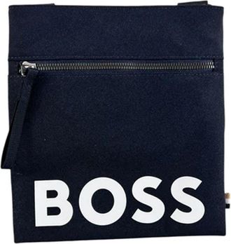 HUGO BOSS Mens Navy Pixel Large Zip Envelope Bag - One Size