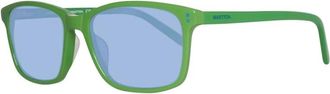 Benetton Accessoires, Heren, Groen, ONE Size, Groene Plastic Zonnebril Stijlvol en Functioneel