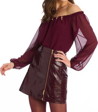Allison New York River Mini Skirt In Burgundy