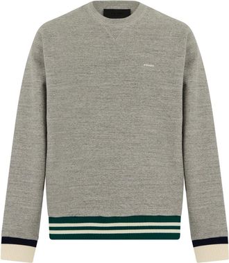 Prada Sweatshirts, male, Gray, Size: XL Cotton Fleece Sweatshirt