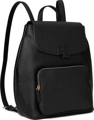 Lauren Ralph Lauren Pebbled Leather Medium Cameryn Backpack Backpack Bags Black