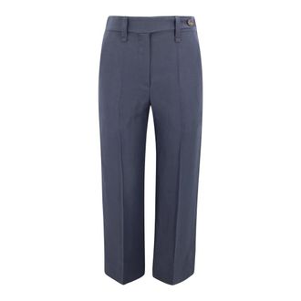 Brunello Cucinelli Straight Trousers, female, Gray, 3XS, Straight Trousers