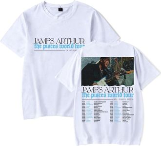 Generic Jame Arthur The Pisces World Tour 2025 T-Shirt, Adult Short Sleeve Tees Crew Neck Casual Unisex Street Daily Wear Cool,White,XXL