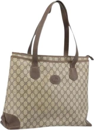 Gucci Pre-owned Vintage Tote Bag - Dames - Vintage Shopper - Beige - ONE Size - Leer - Vintage