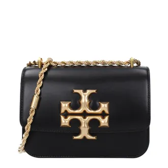 Tory Burch Fleming Mini Black Leather Crossbody Bag from