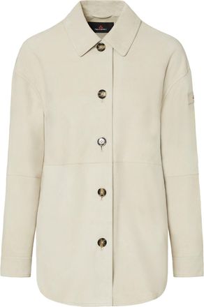 Peuterey Lya Suede Jacket in Parchment