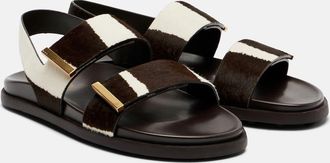 Tod's Zebra-print calf hair slingback sandals