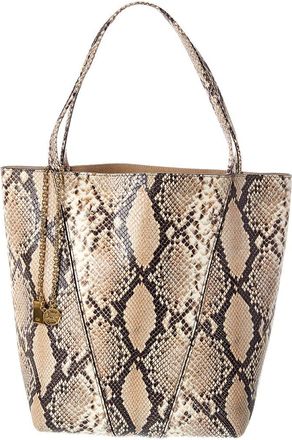 Chlo&eacute; Spin Snake-Embossed Leather Tote
