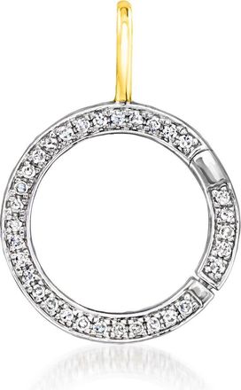 RS Pure by Ross-Simons Lab-Grown Diamond Circle Charm Holder Pendant in 14kt Yellow Gold