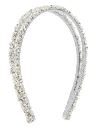 Jennifer Behr Leonora beaded embellished headband - women - Metal - One Size - Silver