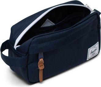 Herschel Kulturbeutel HERSCHEL Small Travel Kit, Damen, Gr. B/H/T: 21,6cm x 13,2cm x 8,13cm, blau (blau, dunkelblau), Stoff, Taschen Kulturbeutel