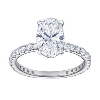 LuvMyJewelry Eliana 14K White Gold Oval Lab Grown Diamond Hidden Halo Engagement Ring - 2 Ct at Nordstrom, Size 6.5