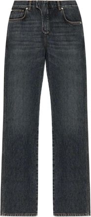 Balmain logo-patch jeans - men - Cotton - 30 - Grey
