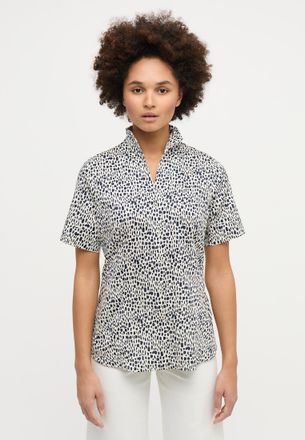 Eterna Hemdbluse ETERNA REGULAR FIT, Damen, Gr. 36, wei&szlig;, navy, 100% Baumwolle, Blusen Hemdbluse