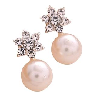 Generic Women Charm Jewelry Pair Snowflake Crystal Stud Earring Fashion Jewelry Gifts Screw Back Earrings Shiny Sliver Drop Earings Nice and Practical