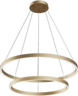 Maytoni Rim L&aacute;mpara De Techo Colgante Circular De 2 Niveles De Lat&oacute;n Led Integrado Con Borde Moderno - Maytoni