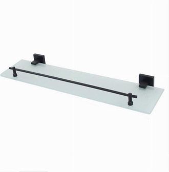 Trade Shop Trade Shop - Mensola Vetro Satinato Bagno Reggimensola Acciaio Nero Portaoggetti Doccia 79995