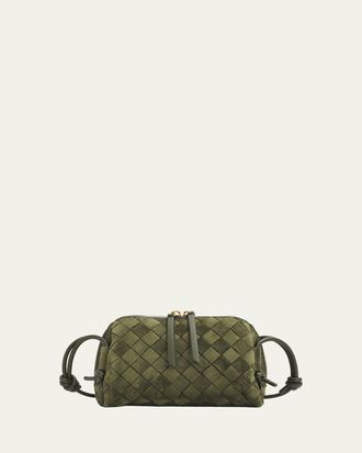 Bottega Veneta Concert Pouch Intrecciato Suede Crossbody Bag