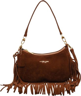 Generic Women Faux Suede Retro Crossbody Bag with Tassel Stylish Armpit Bag Adjustable Strap Trendy Shoulder Bag Travel Date Work Handbag