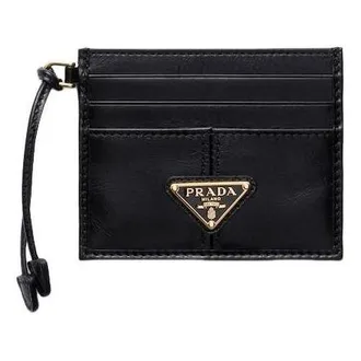 Prada (WMNS) PRADA FW25 Leather Card Holder Black 1MC025-2CYR-F0002