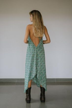 Sun Child Classic Silk Dress Jordy in Turquoise Paisley at Nordstrom