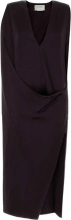 Sportmax Austria 1234 Midi Jurk - Dames - Casual kleedjes - Paars - 2XS - Kleedjes