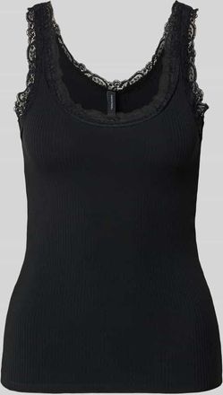 Vero Moda Slim Fit Tank Top aus Bio-Baumwoll-Mix Modell NANA in Black, Gr&ouml;&szlig;e XS