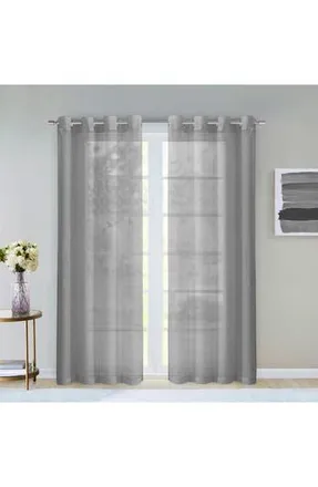 Dainty Home Sheer Set of 2 Panel Curtains in Grey at Nordstrom Rack, Size 108X84