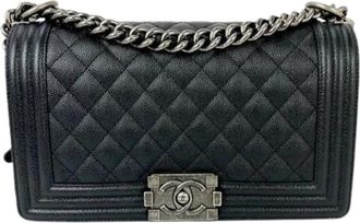 Chanel Pre-owned Medium Boy Flap Schoudertas - Dames - Vintage Schoudertas - Zwart - ONE Size - Leer - Vintage
