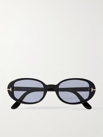 Tom Ford Occhiali Da Sole In Acetato Con Montatura Ovale Iggy - Nero