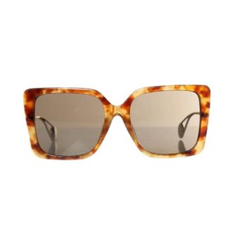Gucci Accessoires, Dames, Bruin, ONE Size, Oversized vierkante zonnebril