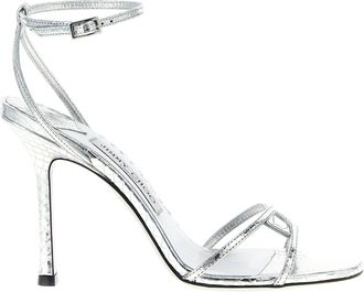 Jimmy Choo London 1998 Leo Sandali Silver-Donna