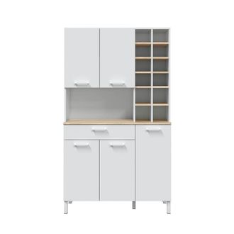 Calicosy Aparador Alto 5 Puertas 1 Caj&oacute;n con Compartimentos H186 cm - Blanco