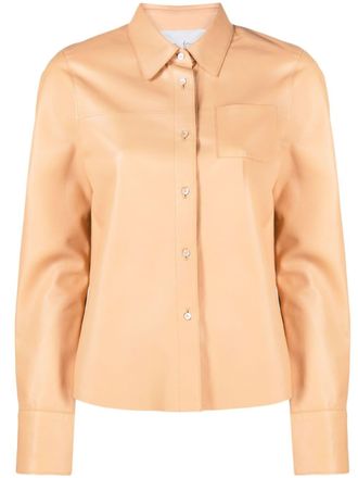 Forte_Forte side-slits leather shirt - women - Leather - I - Neutrals