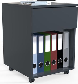 ebuy24 Vcm Roll Container Contenedor Lateral Con Cajones Dimensiones Aprox. Al. 55 X An. 39 X P. 45 Cm Contenedor De Oficina - Dalosa 1 Caj&oacute;n (antracita)