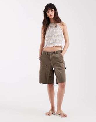 Levi's Pantaloncini di jeans dad multitasche ampi marroni-Marrone