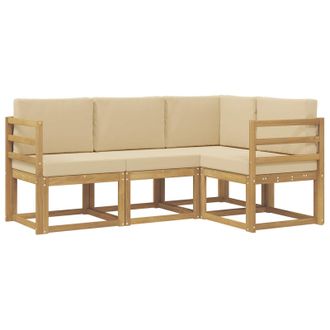 vidaXL Conjunto De Sof&aacute;s De Exterior Con Coj&iacute;n 4 Pcs Y Beige Vidaxl